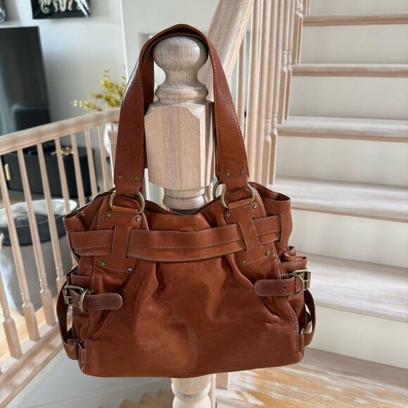 KOOBA LENA Large Leather Buckle Bag in Honey Tan - Picture 10 of 14